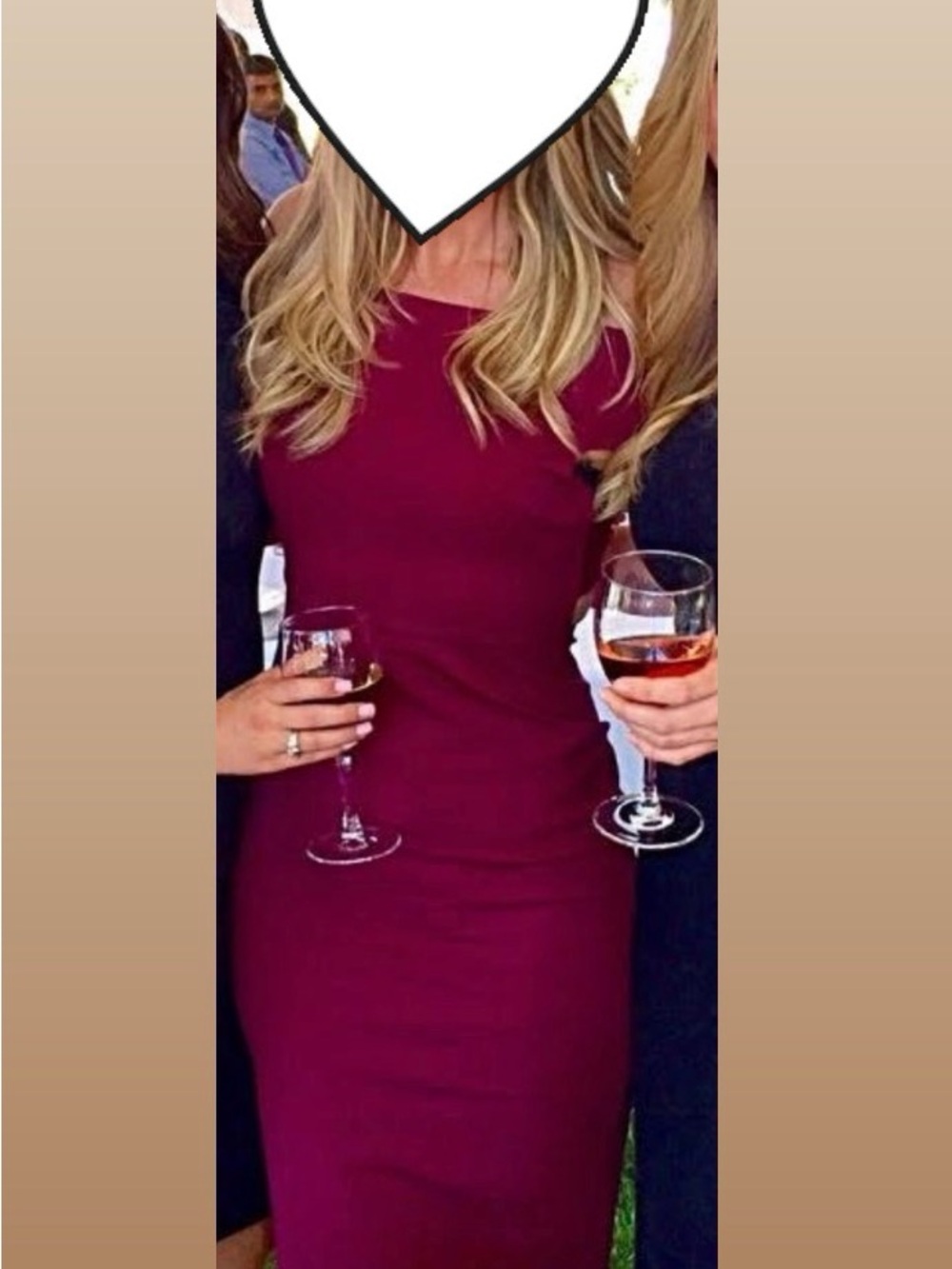 Aritzia Burgundy Midi off shoulder  Sheath Dress
